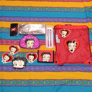New 2005 Betty Boop 6 Piece Bundle Lot Vintage Wallet Coin Purse Makeup Bag